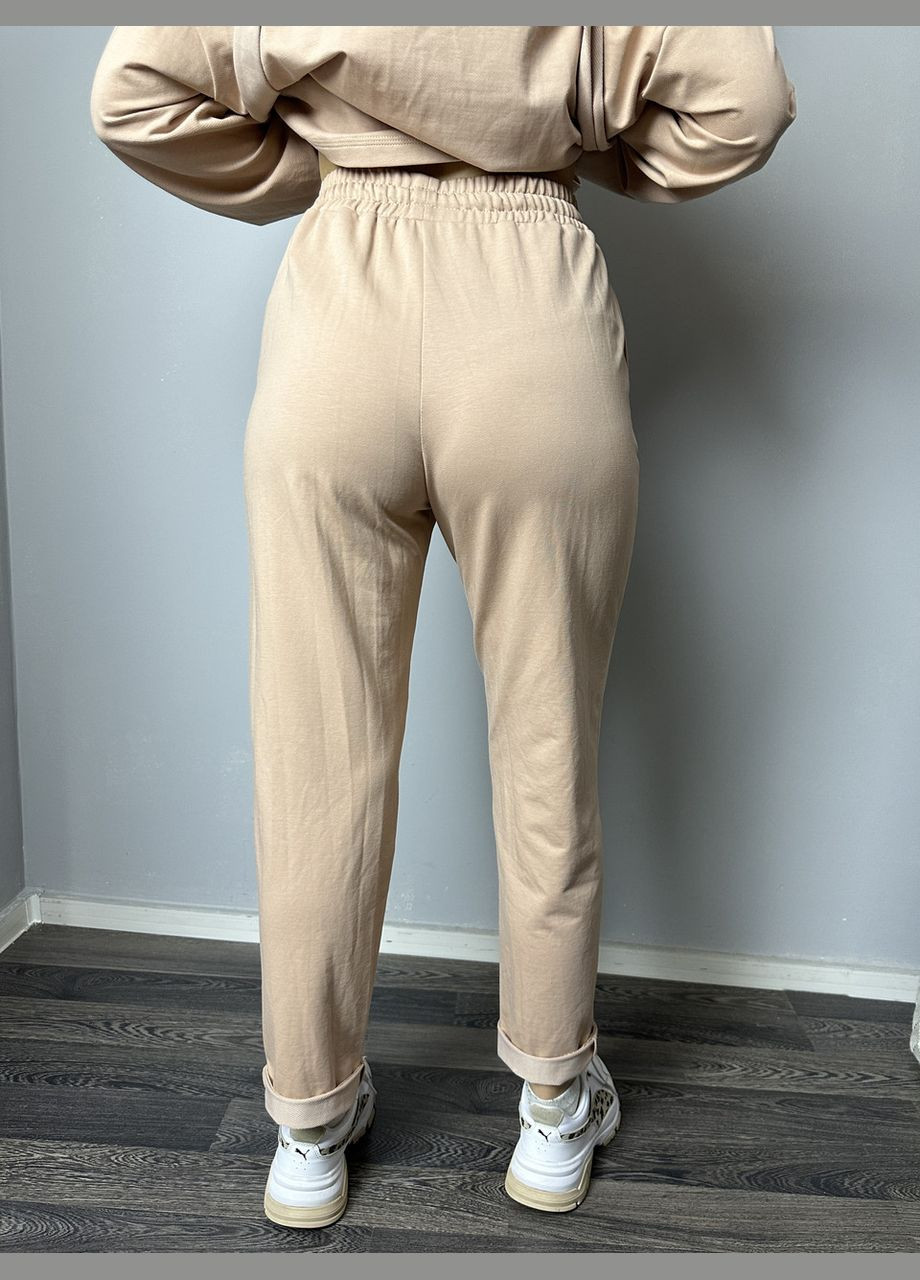 Спортивные штаны женские светло-бежевые Life MKSH2438-1 Modna KAZKA (276650136)