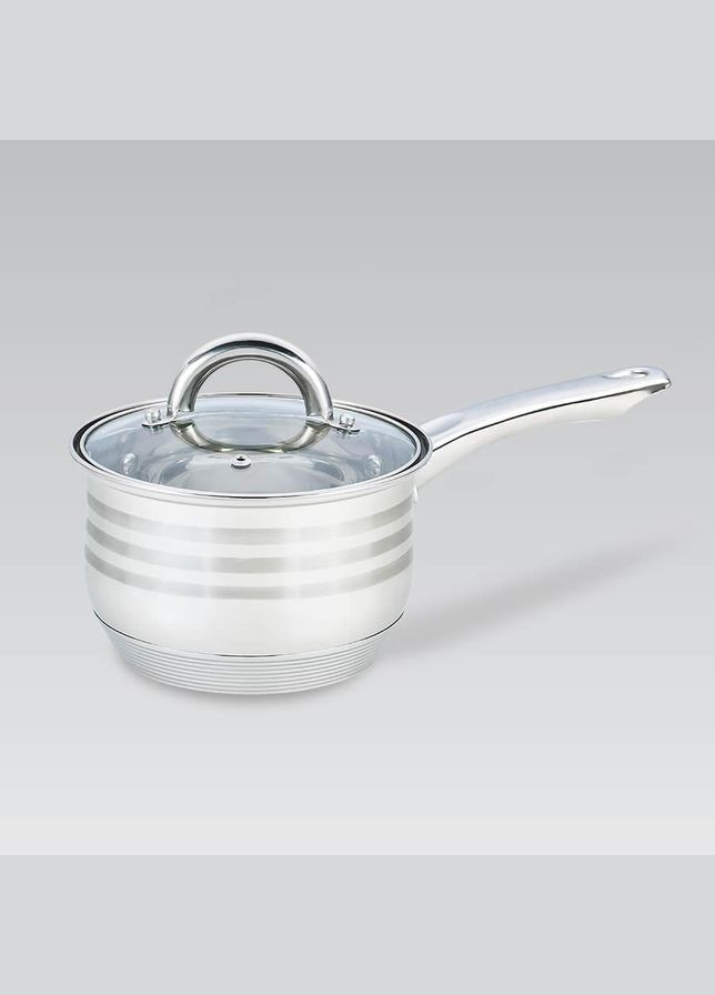 Ківш кухонний нержавійка з кришкою 16 см, 2.1 л (MR-3513-16S) Maestro (334712834)