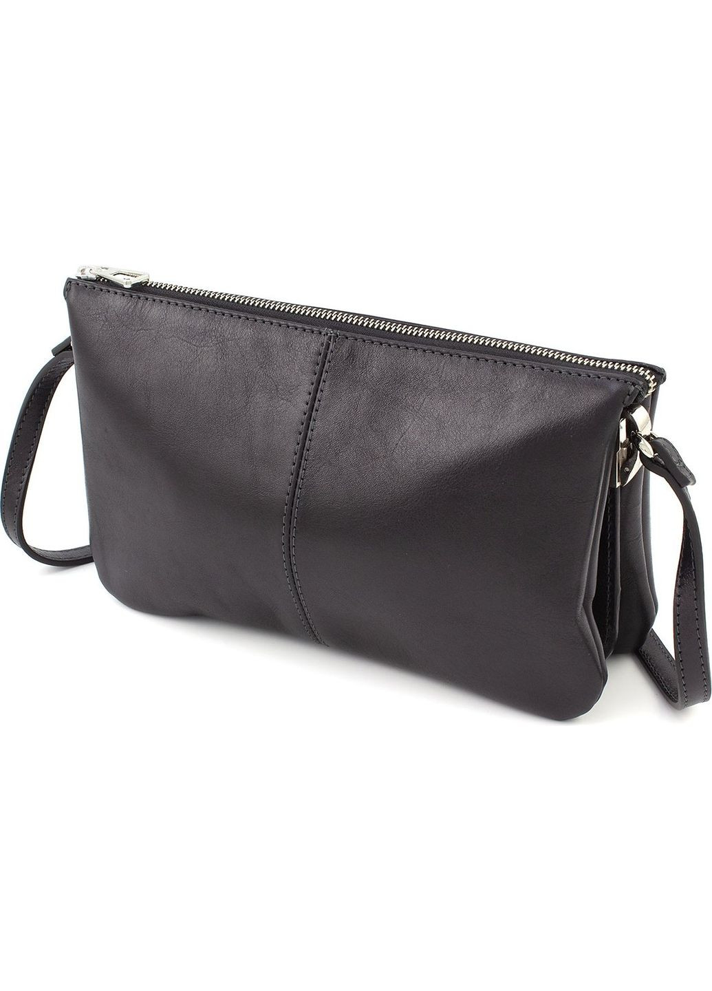 Чорна шкіряна сумочка-клатч жіноча 70561001 Grande Pelle (303830581)