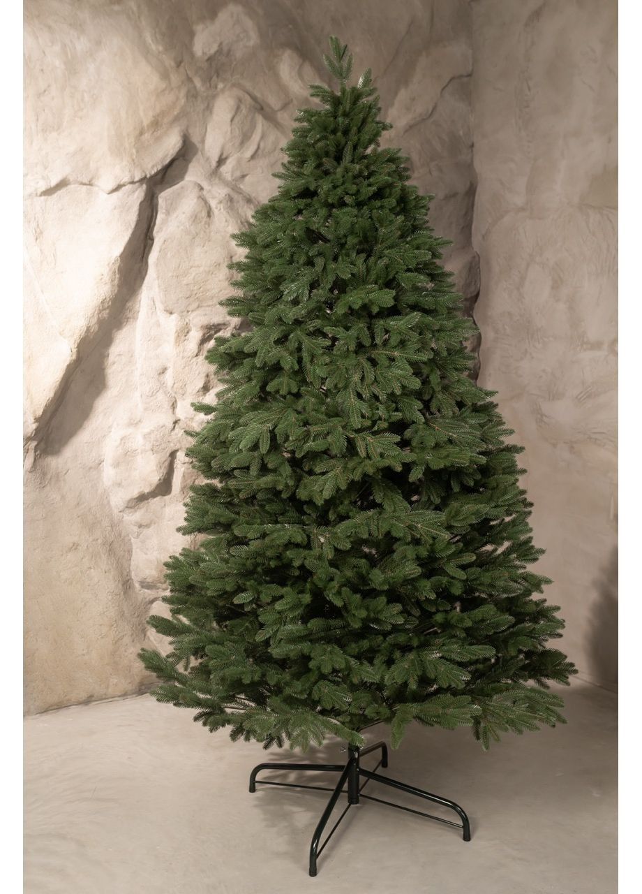 Елка искусственная литая БУКИНГЕМ Зеленая 2.32 м с металлической подставкой на 30% пышнее, модель 2025 года Yalunka Tobi Букінгем (355803984)