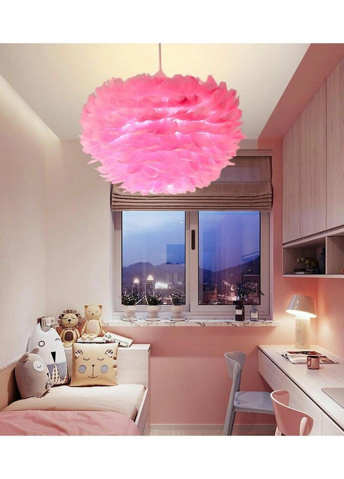 Люстра подвесная с перьями на 3 лампочки 27297 Белый 40-120х60х60 см. Sunnysky (324395910)