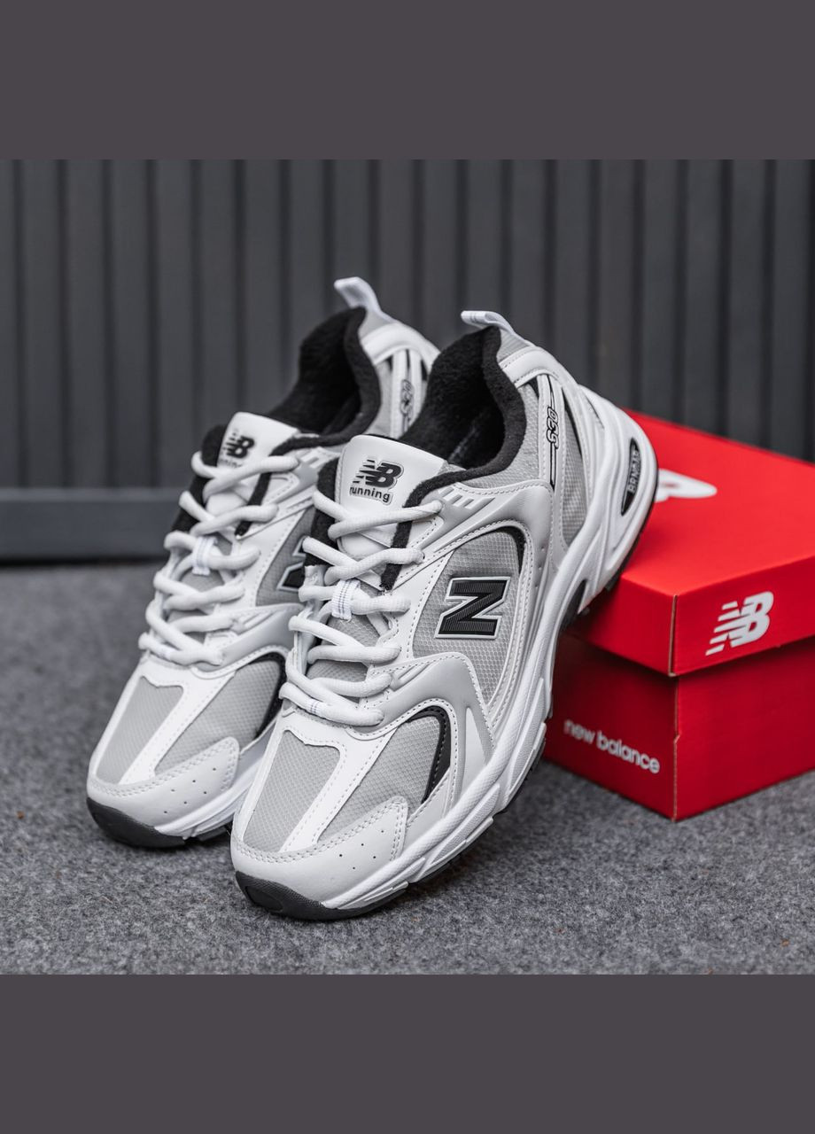 Білі Зимовий кросівки зимові чоловічі new balance 530 winter white gray black fleece | нью беланс 530 білі сірі чорні з флісом No Brand