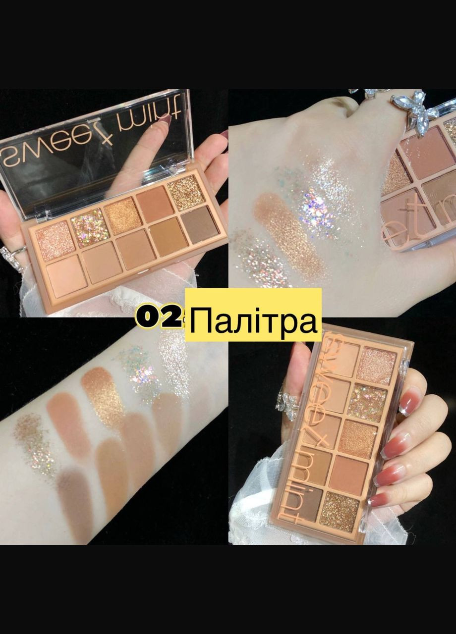 Палетка тіней для повік 10 відтінків Sweet Mint №02 No Brand (322069073)