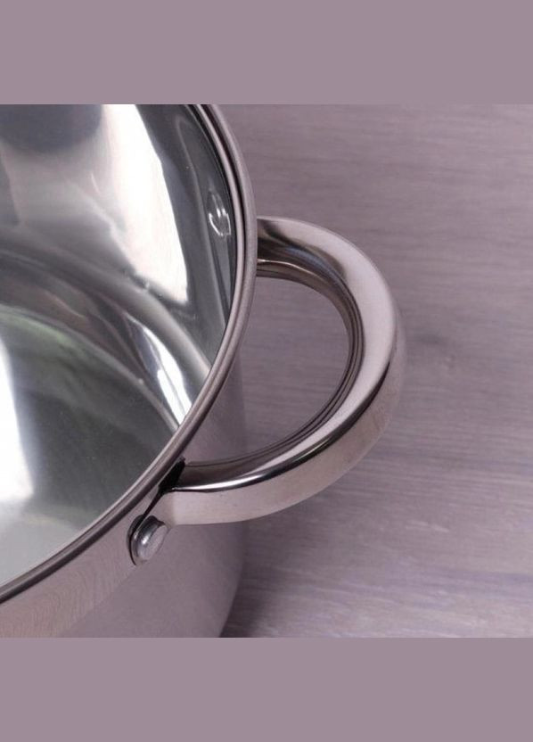 Каструля з нержавіючої сталі 5,1 л з скляною кришкою Classic KM-5622S Kamille (317203765)