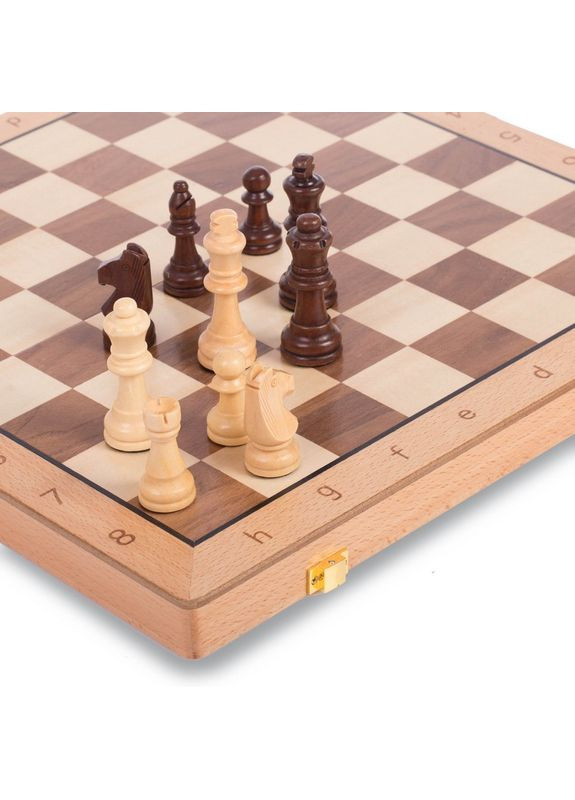 Шахматы, шашки 2 в 1 деревянные W9042 (фигуры-дерево, раствор доски 43см x 43см) SP-Sport (361434633)