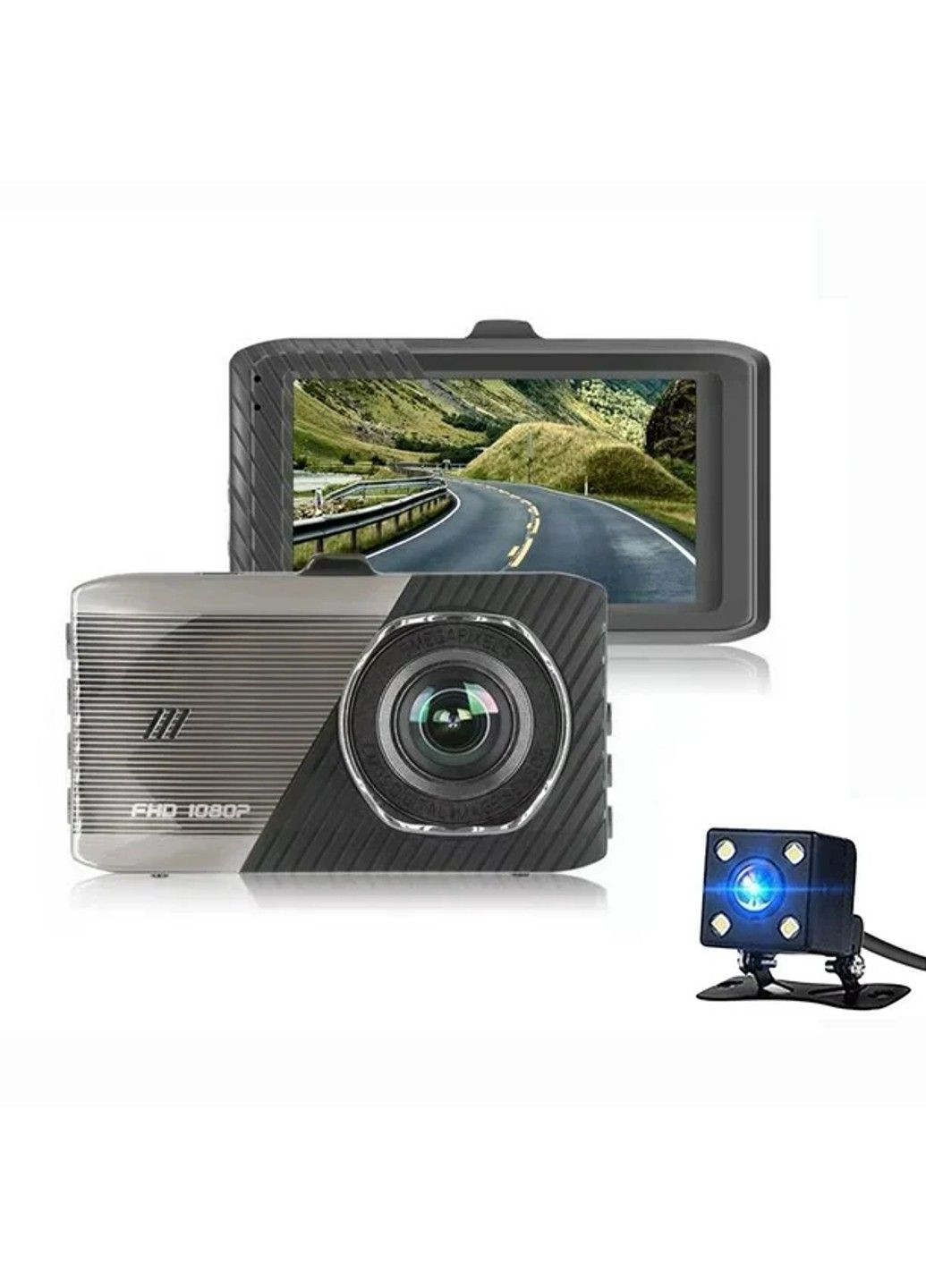 Автомобильный видеорегистратор DVR-T666Y (2 камеры) HD 1080P No Brand (332636793)