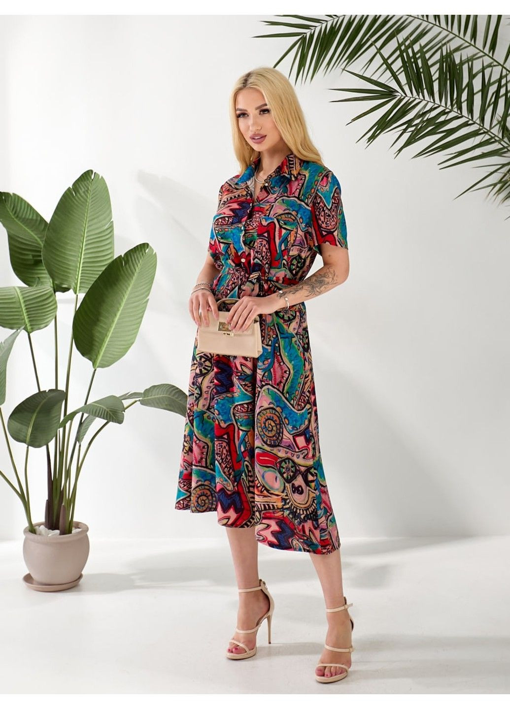 Комбинированное платье 200854 DIA COSA