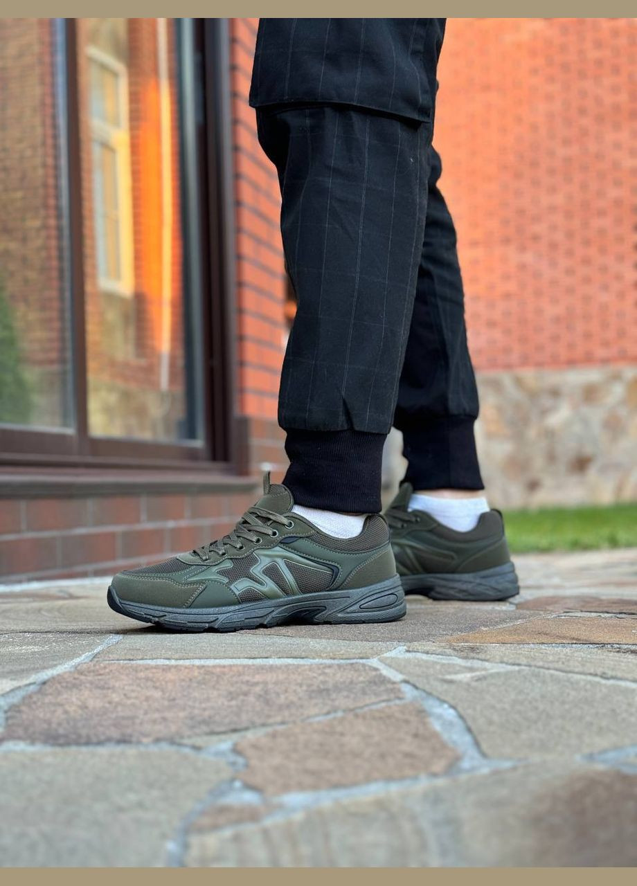 Серо-зеленые демисезонные кроссовки мужские No Brand