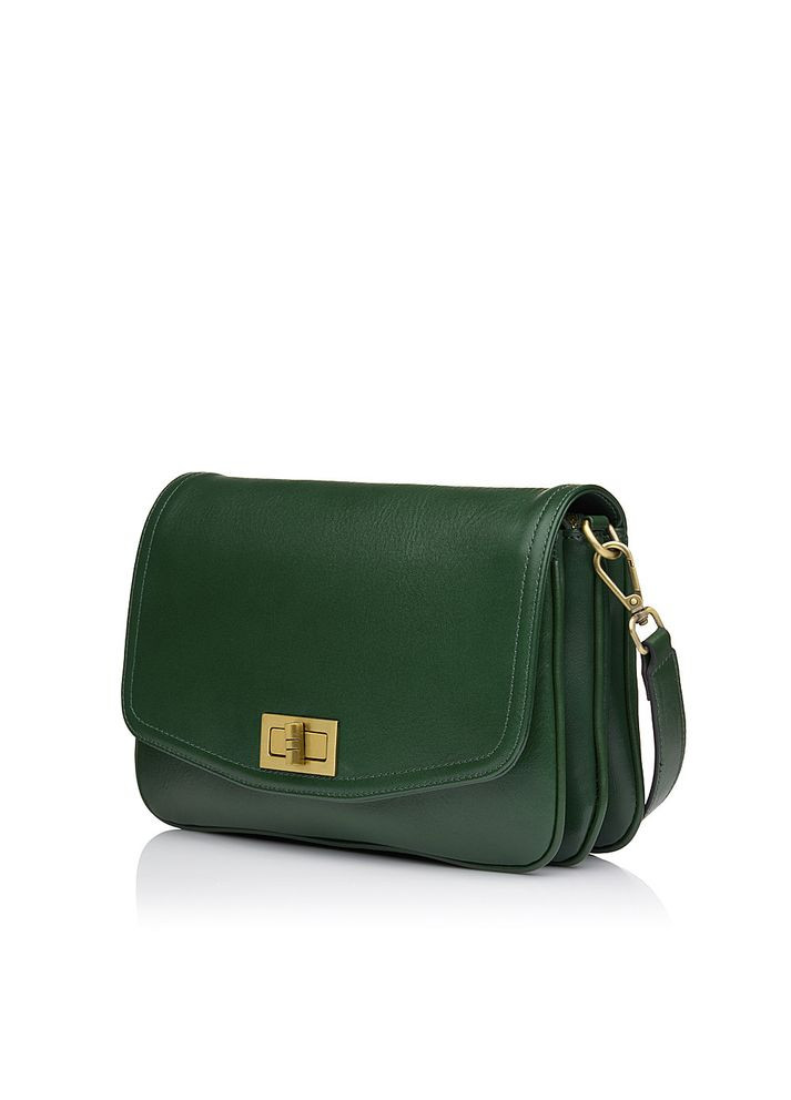 Сумка женская кожаная кросбоди зеленая (Д/Ш/В) 25/7/15 (см) No Brand (337669917)