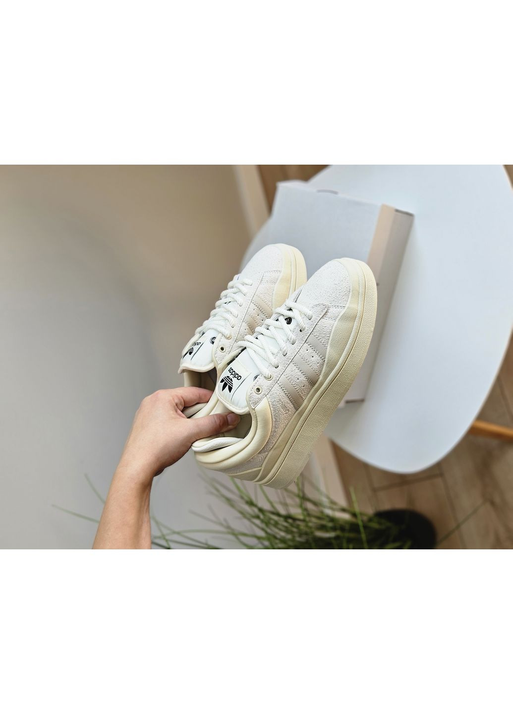 Бежеві Осінні кросівки чоловічі і жіночі adidas campus x bad bunny beige| адідас кампус бежеві No Brand