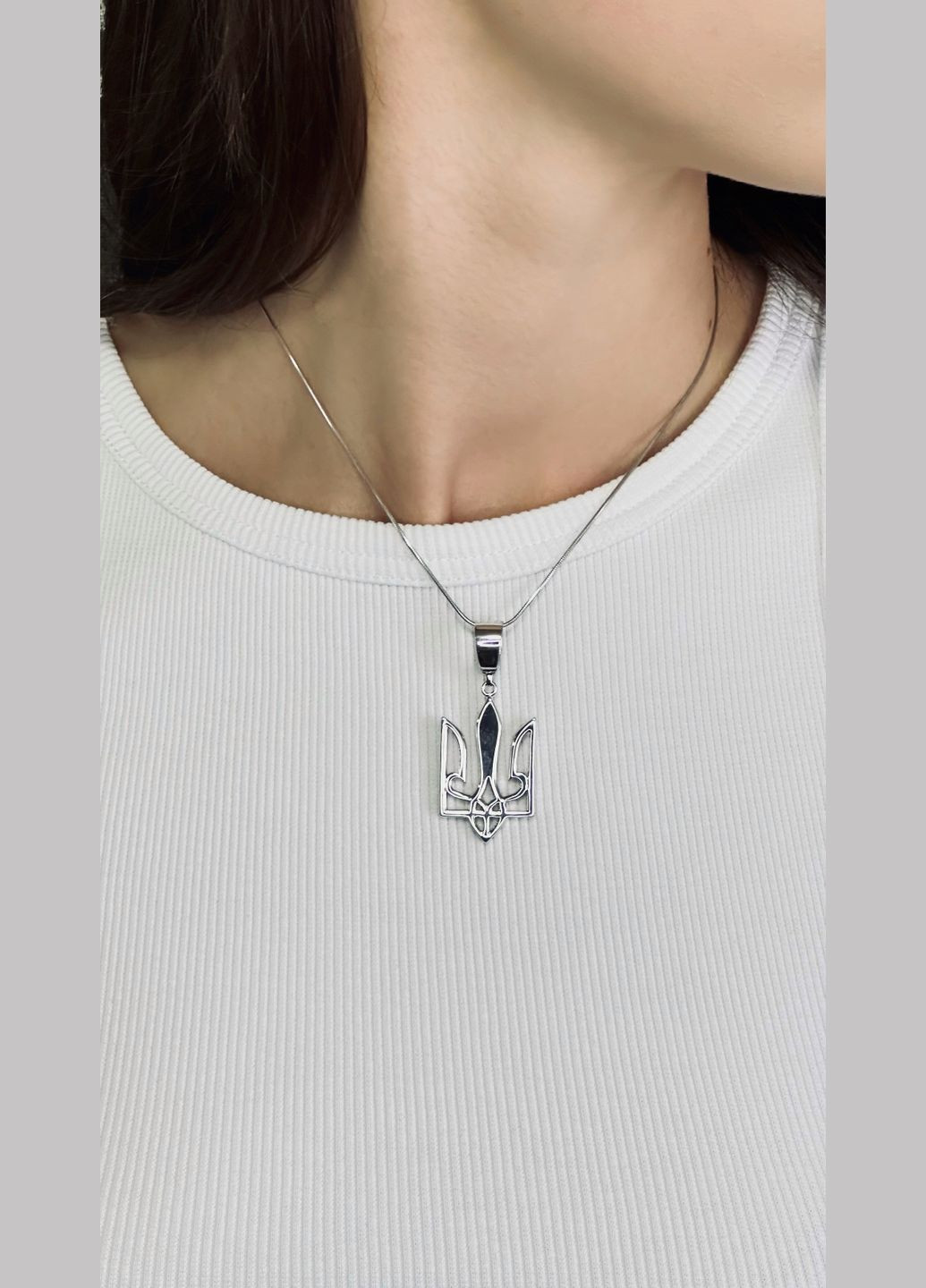 Срібна підвіска "Тризуб" — символ сили, свободи та української ідентичності 🇺🇦 Family Jewelry House (338438271)