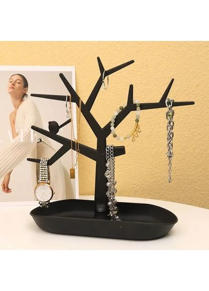 Підставка під прикраси Дерево Black для сережок браслетів настільна чорна органайзер для біжутерії ProDobro (365442952)