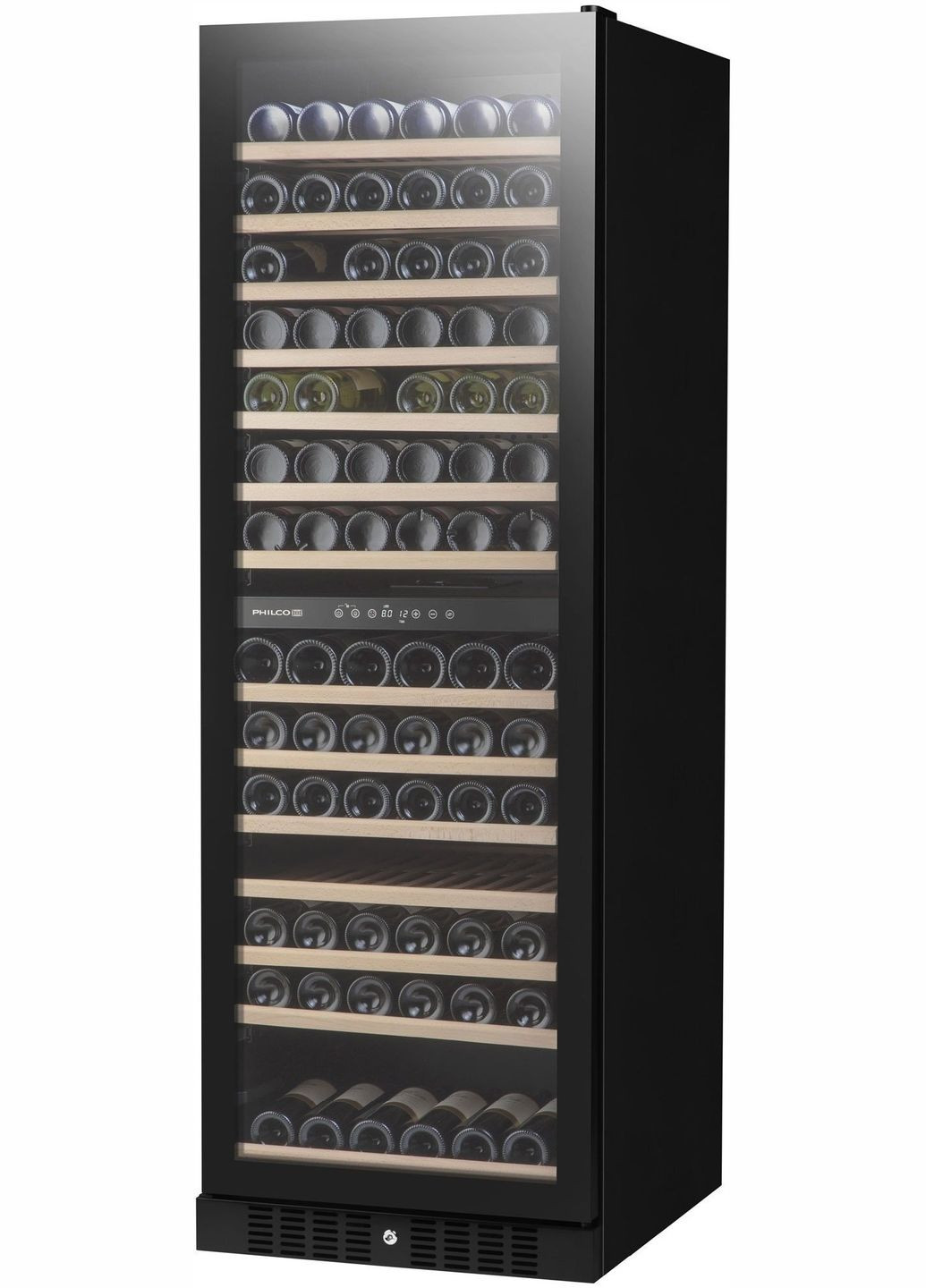 Холодильник для вина, 177х59.5х68, холод.відд.418л, зон - 1, бут-166, диспл, підсвітка, чорний PHILCO (314929917)
