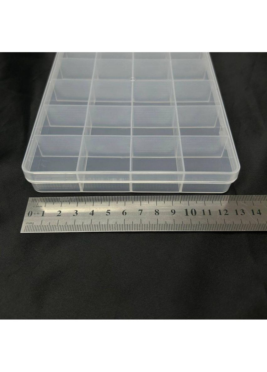 19х12,5х2см Пластиковая тара (контейнер, органайзер) для рукоделия - 24 ячеек Plus-plus (354797469)