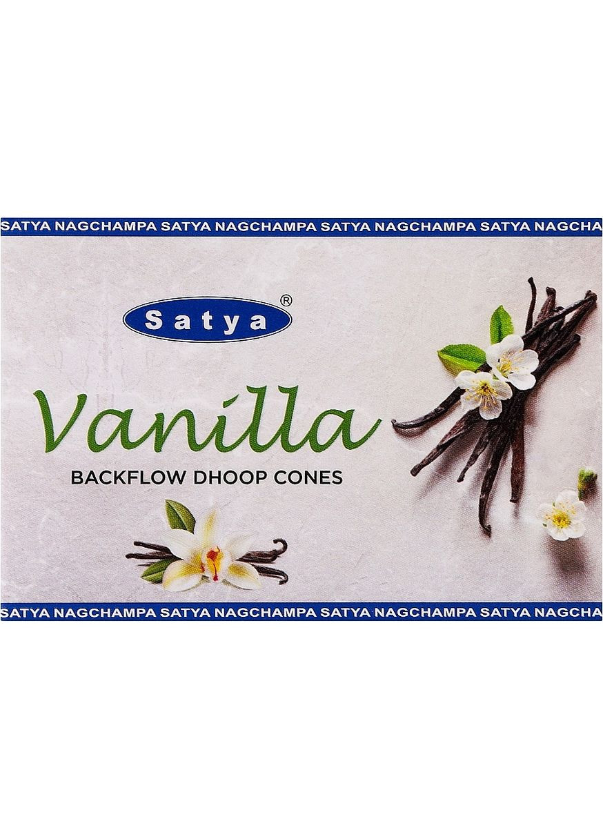 Пахощі конуси "Ваніль" Vanilla Backflow Dhoop Cones 10шт (1334495-31163629) Satya (368617998)