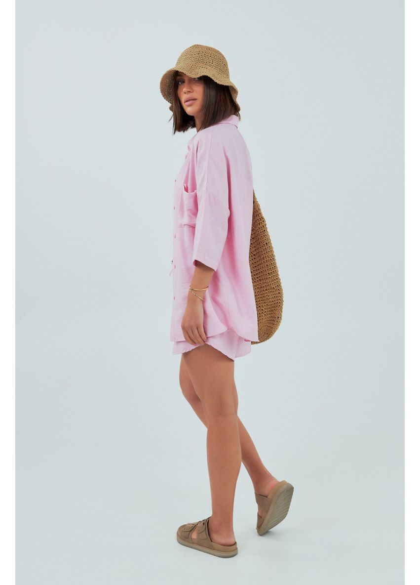 Однотонний костюм із сорочкою та шортами Lurex Костюм-двойка (370377283)