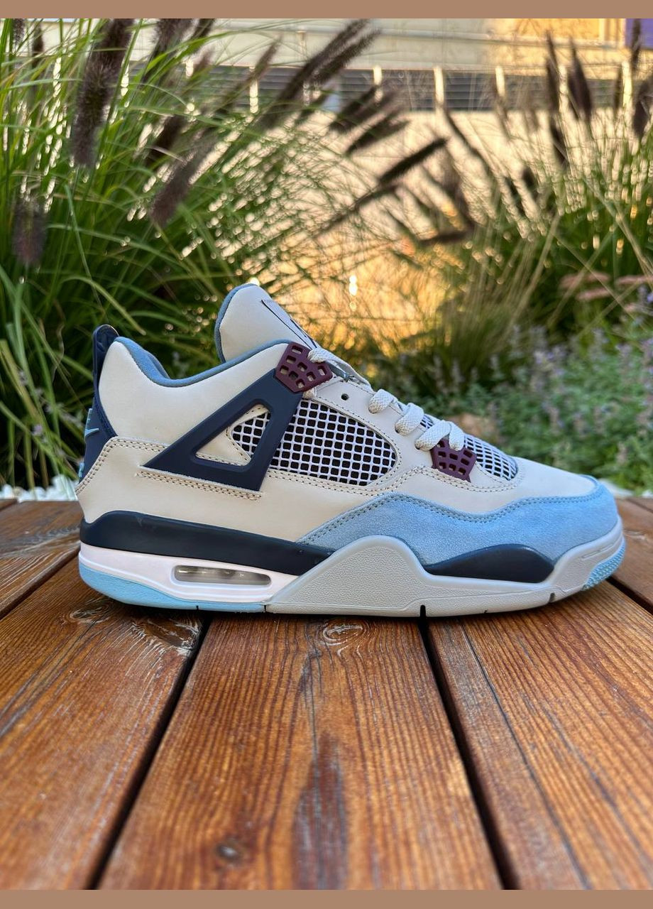 Серо-синие демисезонные кроссовки мужские nike air jordan military blue No Brand Retro 4