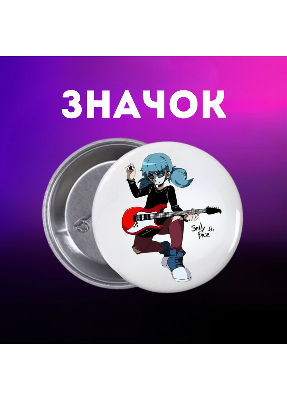 Значок Саллі Фейс Sally Face на шпильці на рюкзак 44 мм 1 шт Shantou (360964430)