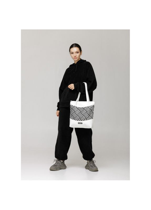 Сумка Shoper NOVA біла з принтом "StriQ" Sambag (329692810)