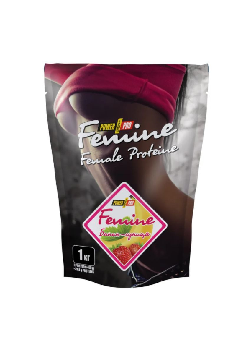 Протеин Femine Protein 1000г клубники со сливками женский белковый комплекс для похудения фитнеса Power Pro (393481734)