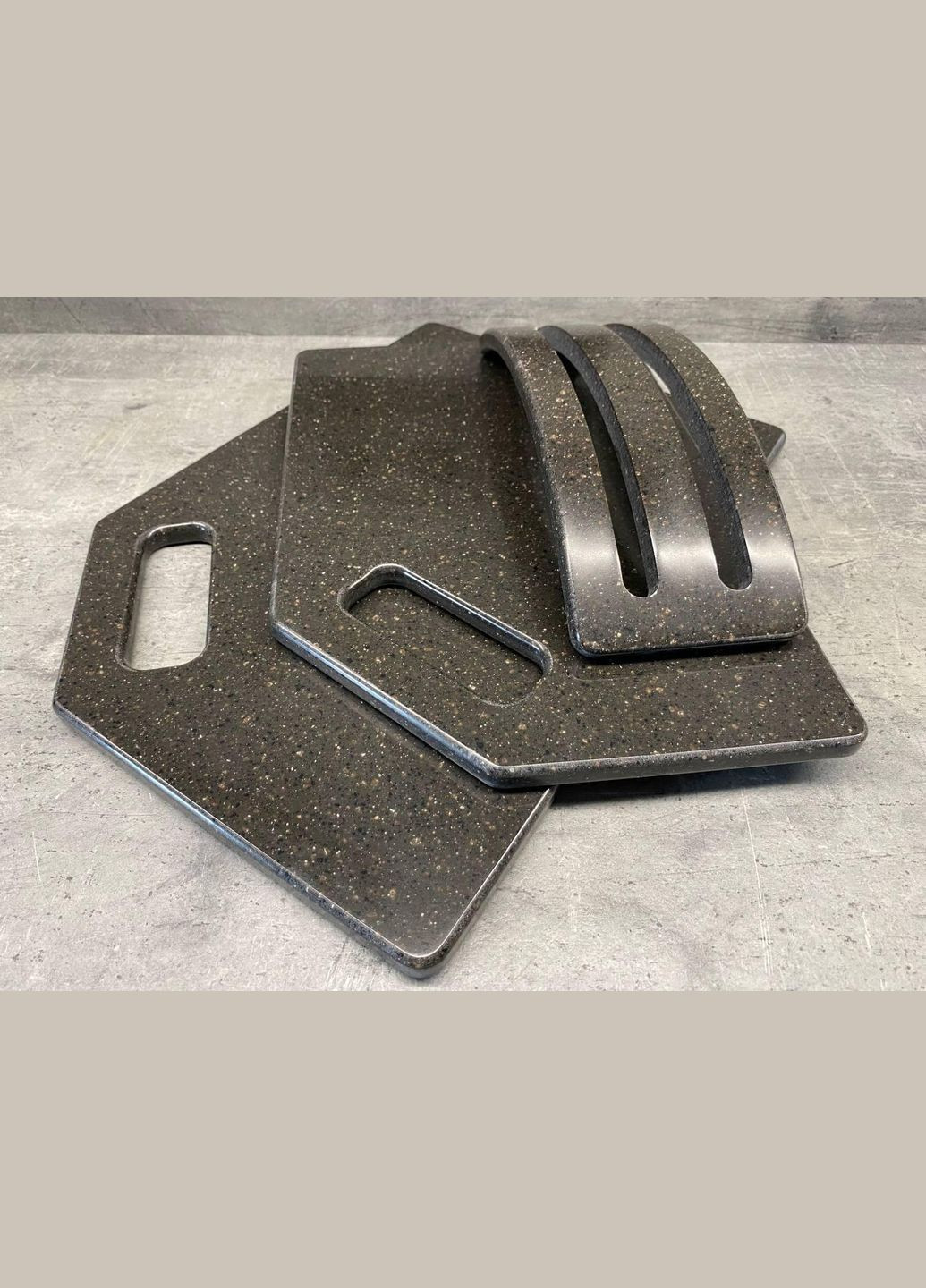 Набір кухонних дошок на підставці зі штучного каменю Cacao Umber 2 шт No Brand (346493687)