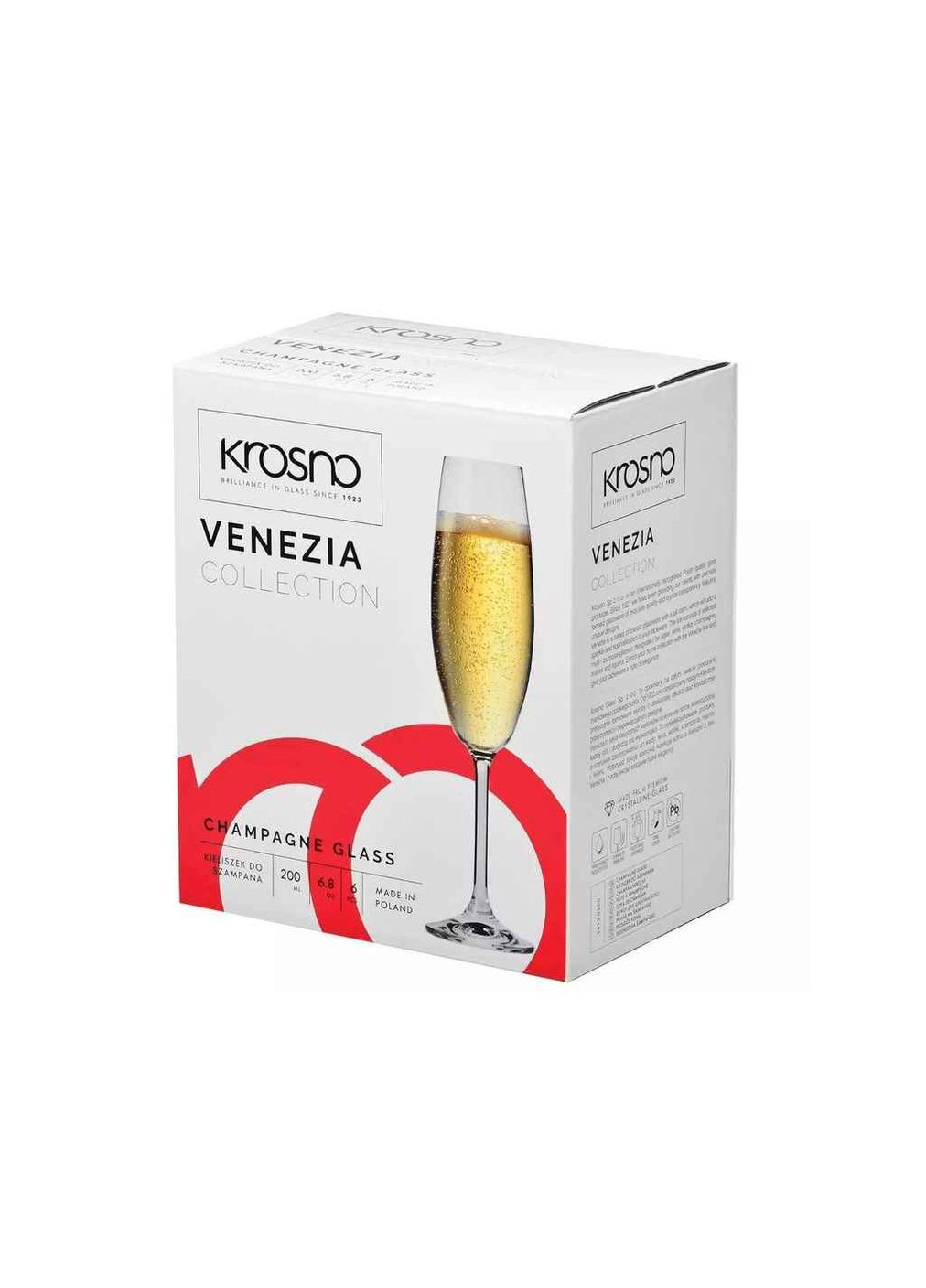 Набор бокалов для шампанского 6шт 200мл VENEZIA Krosno (354345796)