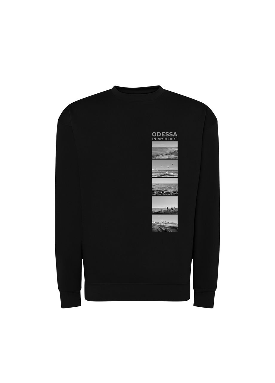 Черный свитшот с принтом "одессе в моём сердце" (0010322272982) ТiШОТКА (365436568)