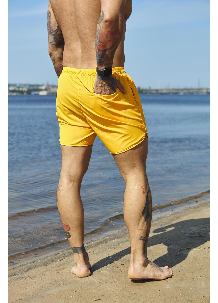 Мужские желтые пляжные плавательные мужские шорты с хорошей посадкой, легкие пляжные быстросохнущие для отдыха Intruder