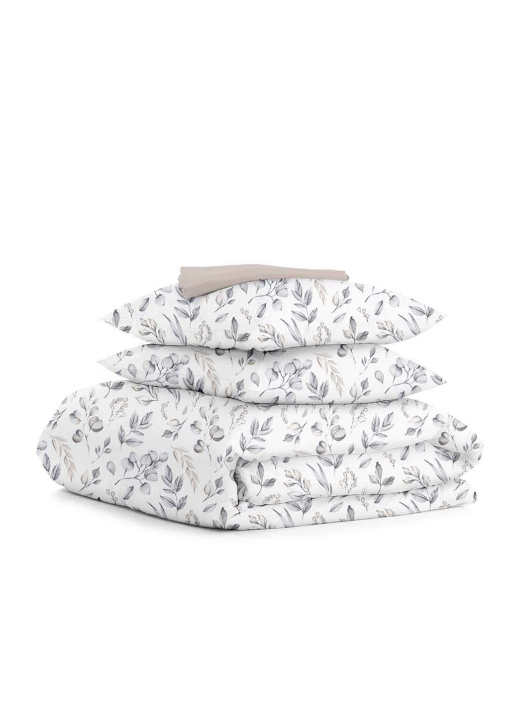 Євро постіль з простирадлом на гумці Steppe Flowers 200х220 см Cosas (307474685)