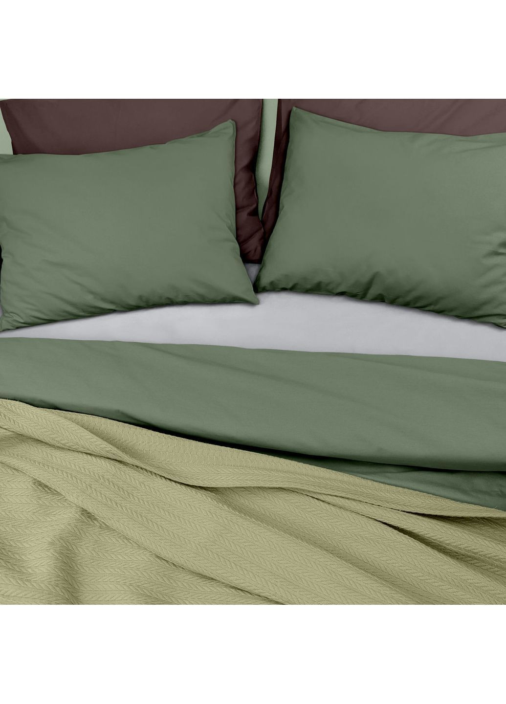 Плед-покрывало косичка 160х230 см Olive Knitted Braid Оливковый Cosas (369668545)