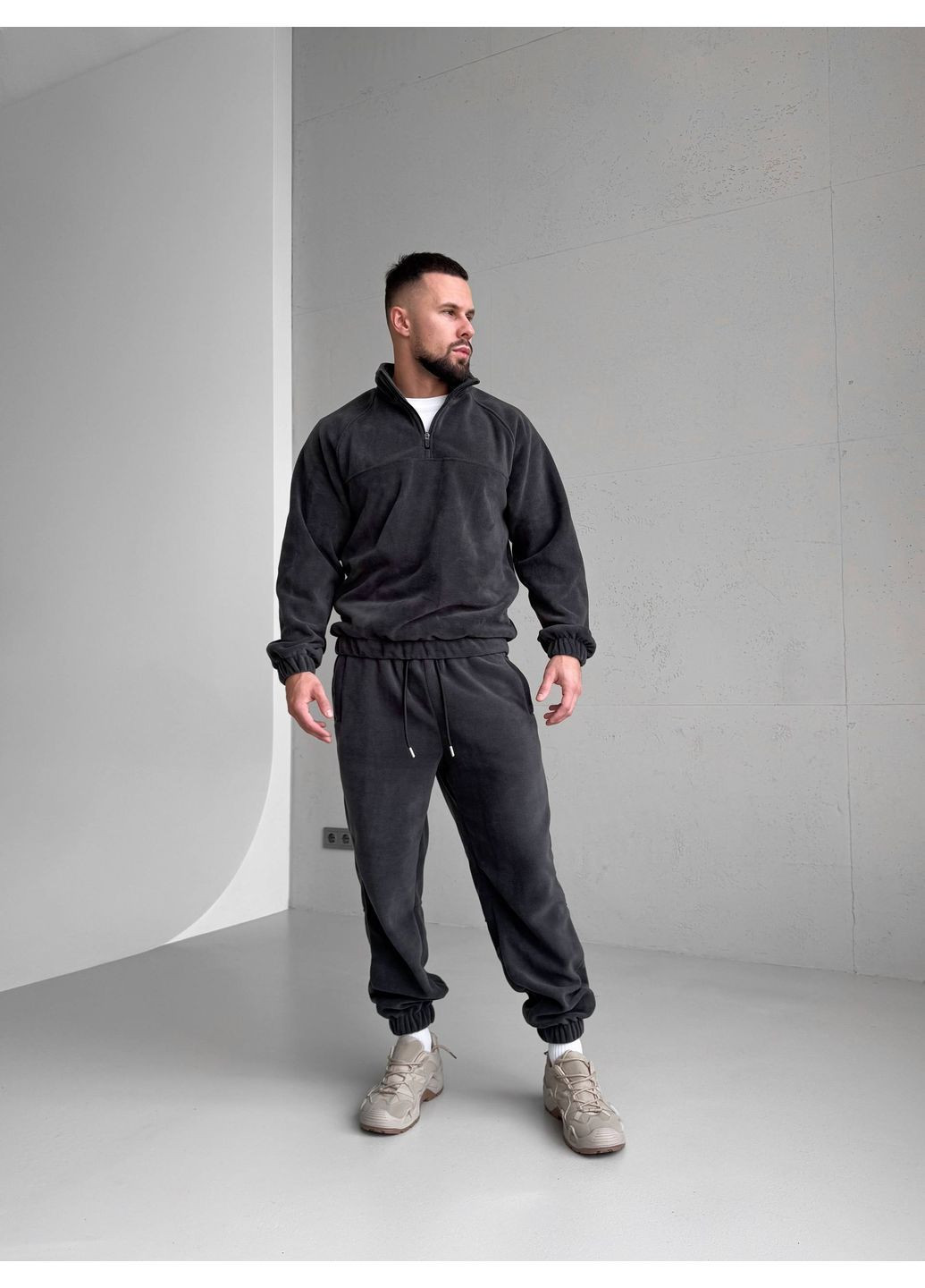 Зимний мужской костюм Ran флис серый графит полар No Brand (365686033)