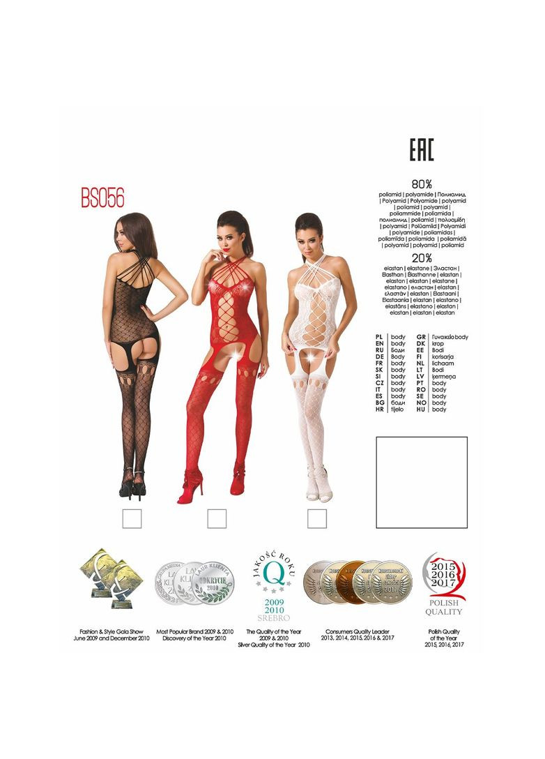 Бодистокинг BS056 red, комбинезон, имитация чулок Passion (369951923)