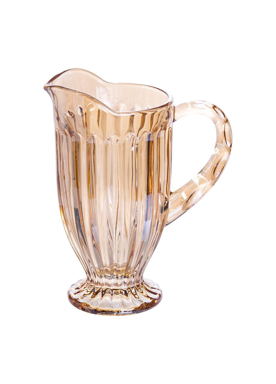 Набір глечик 1 л зі склянками 6 (шт) по 300 мл для напоїв, лимонадів, соку, води, мохіто Прозорий HP-19-2080GLD Yiwu (370801416)