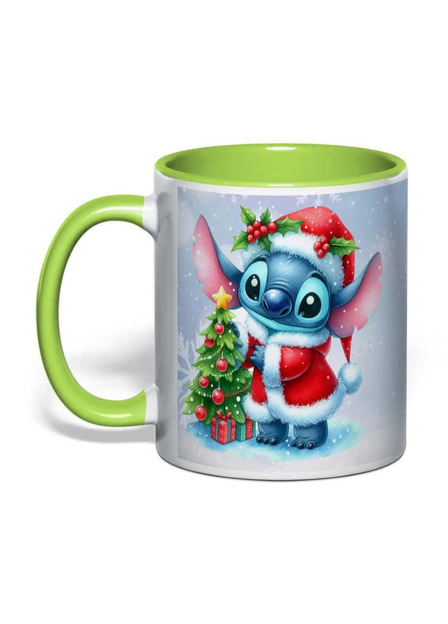 Чашка с печатью "Стич" 330 мл (цвет салатовый) (35267) No Brand (371917759)