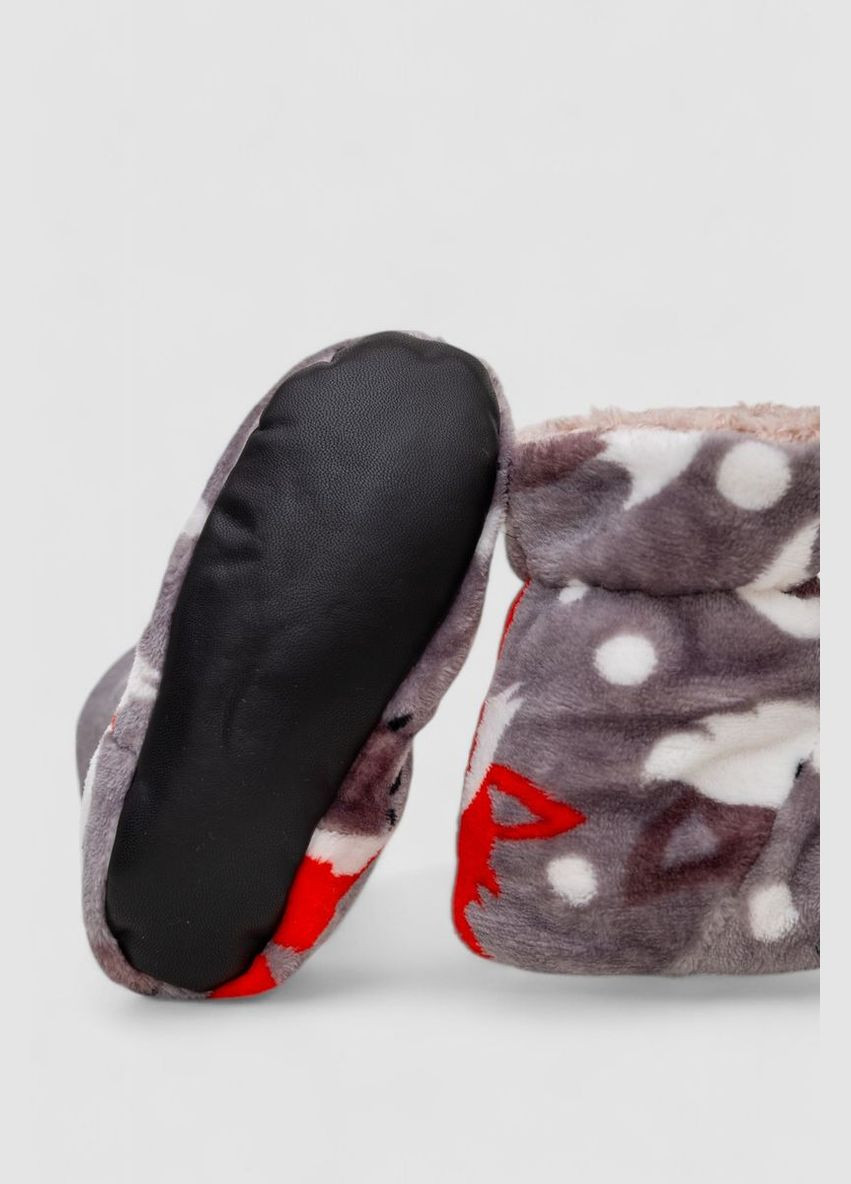 Тапочки-чобітки домашні плюшеві для дітей, колір сіро-червоний, 102R1003 Ager (315790222)