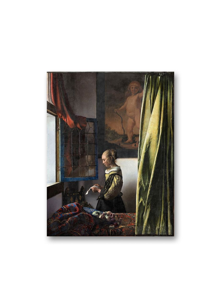 Печать на холсте Девушка, читающая письмо у открытого окна Ян Вермеер 30x40 No Brand (346495778)