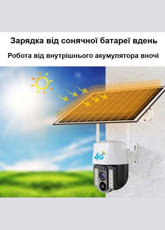 Автономная уличная 4G камера видеонаблюдения поворотная PTZ с солнечной панелью VC3-G, V380 pro (101132) Nectronix (321960409)