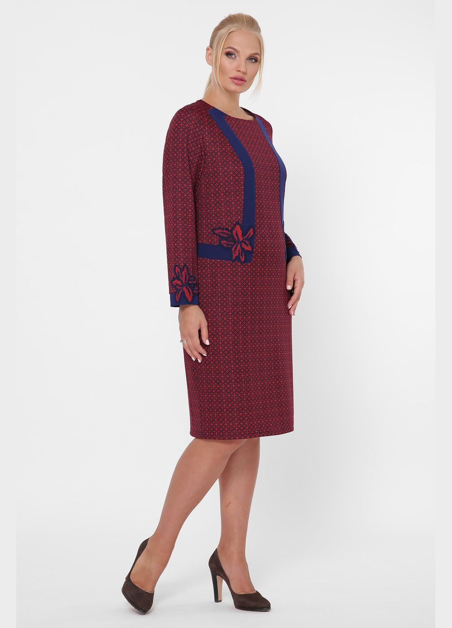 Бордова ділова сукня донна круги бордове 0246 Vlavi