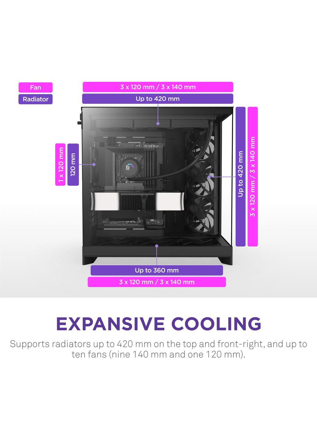 Корпус H9 Flow Black без БЖ (CM-H92FB-01) NZXT (347587023)