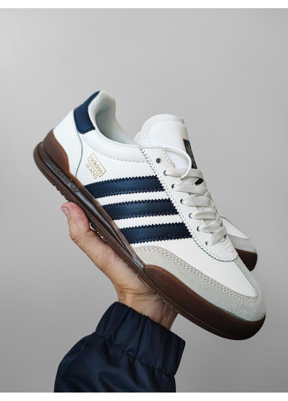 Білі Осінні кросівки чоловічі adidas jeans white / blue адідас No Brand