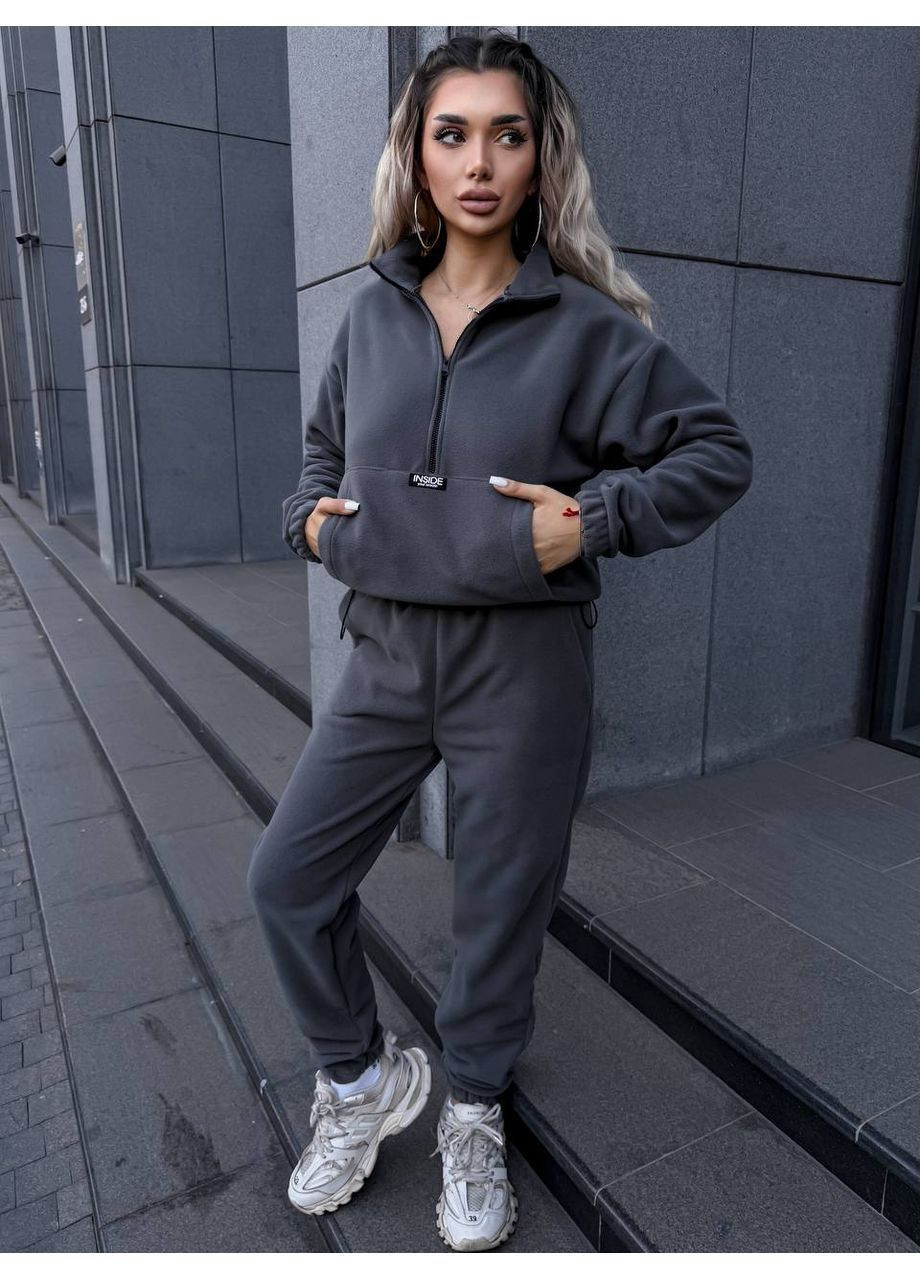 Женский трендовый флисовый теплый костюм No Brand (363969621)