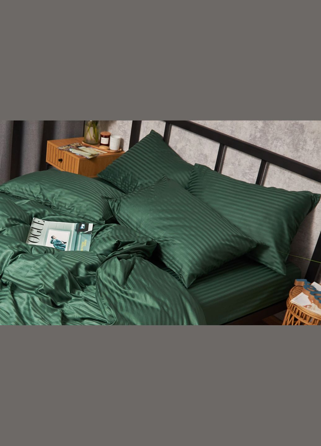 Набор наволочек Satin 50х70 2 шт MS-840000657 (MS-840000657) Moon&Star Stripe Verdant (296984480)