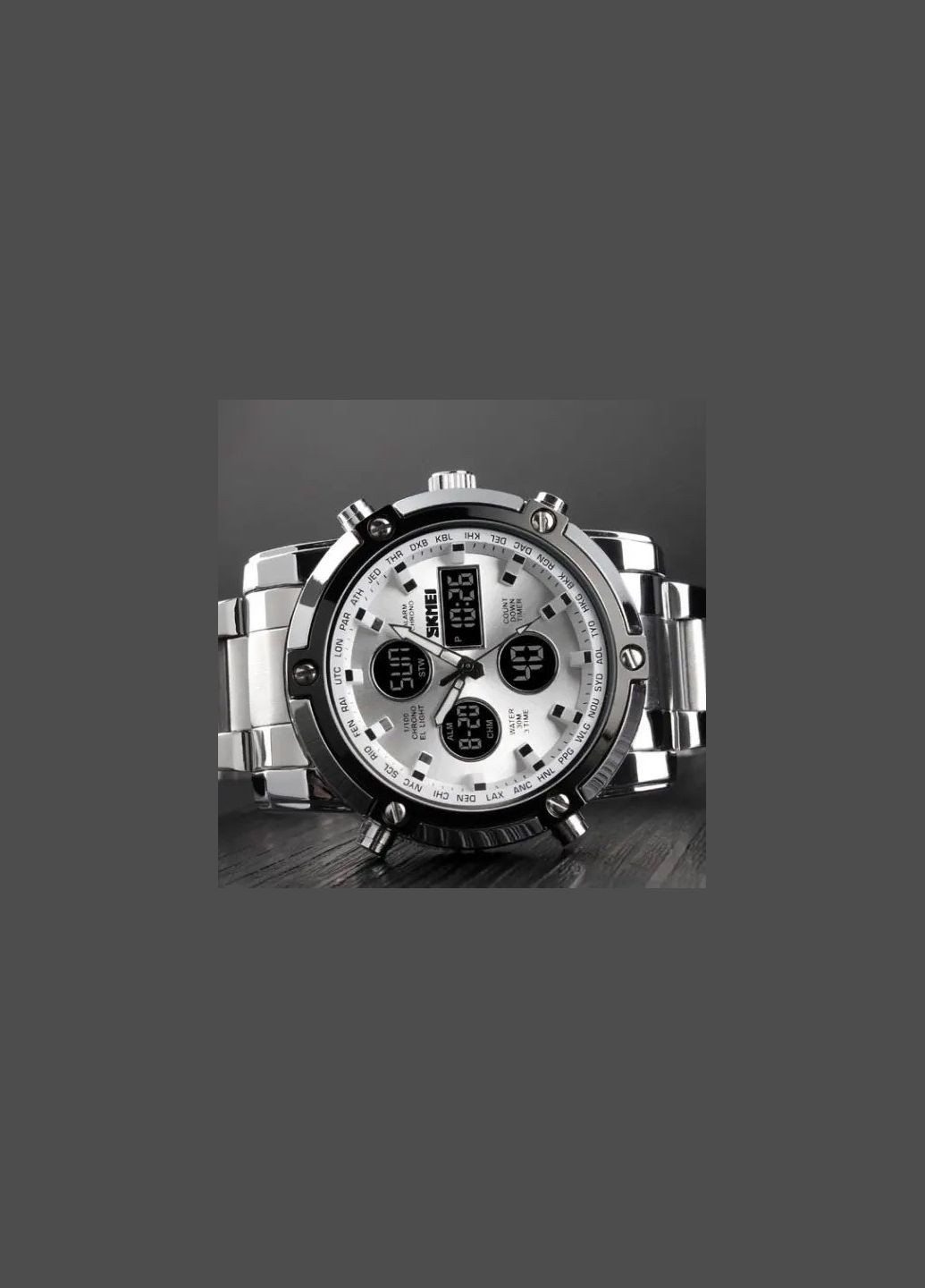 Годинник наручний чоловічий 1389SI SILVER, брендовий чоловічий годинник. Колір: срібний Skmei (364665314)