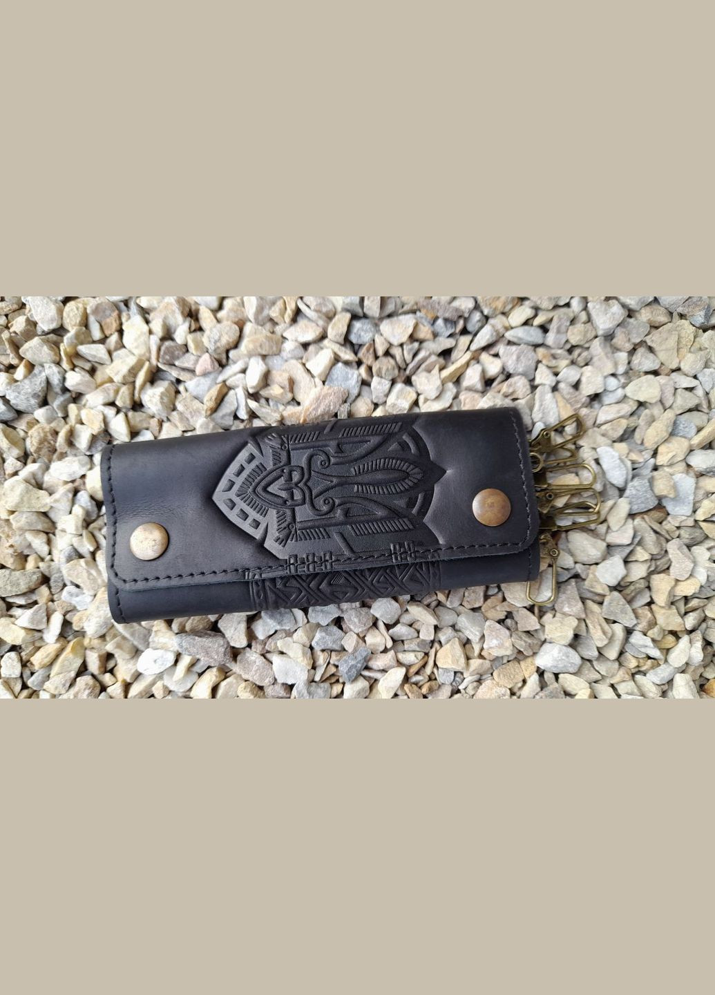 Ключниця кишенькова "Тризуб" чорний 14*6.5 см (10Т-Чор) Гранд Презент (278259389)