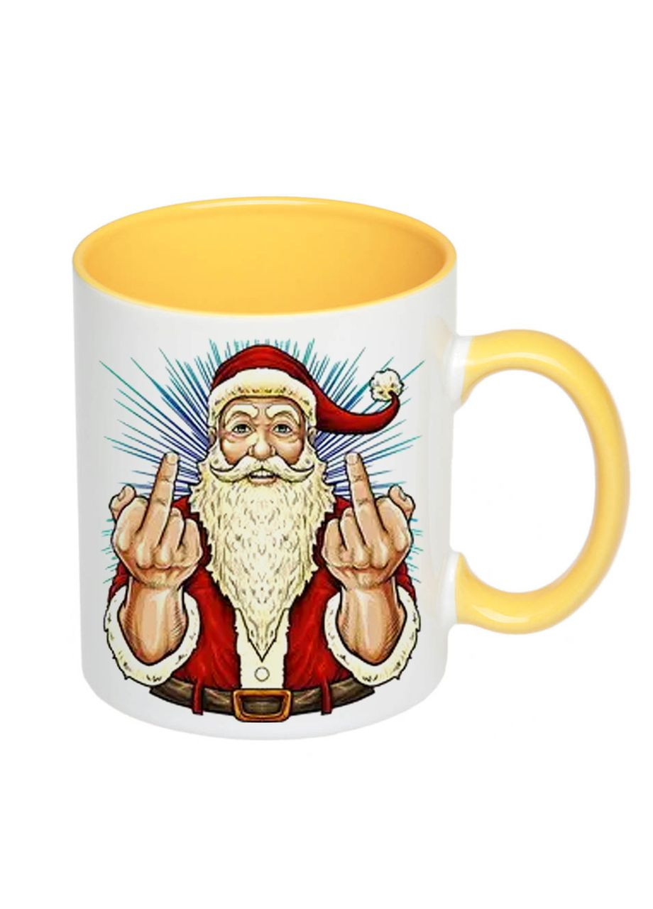 Чашка з принтом "Санта Fuck" 330 мл (колір білий) (17066) No Brand (312488478)