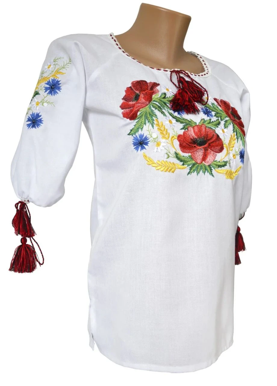 Белая домоткана вышиванка для девочки подросток мама дочь family look 146 152 158 164 170 176 146 (366080107)