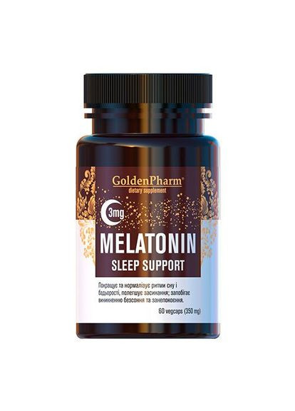 Натуральная добавка Melatonin Sleep Support 3 mg, 60 вегакапсул Golden Pharm (324418993)