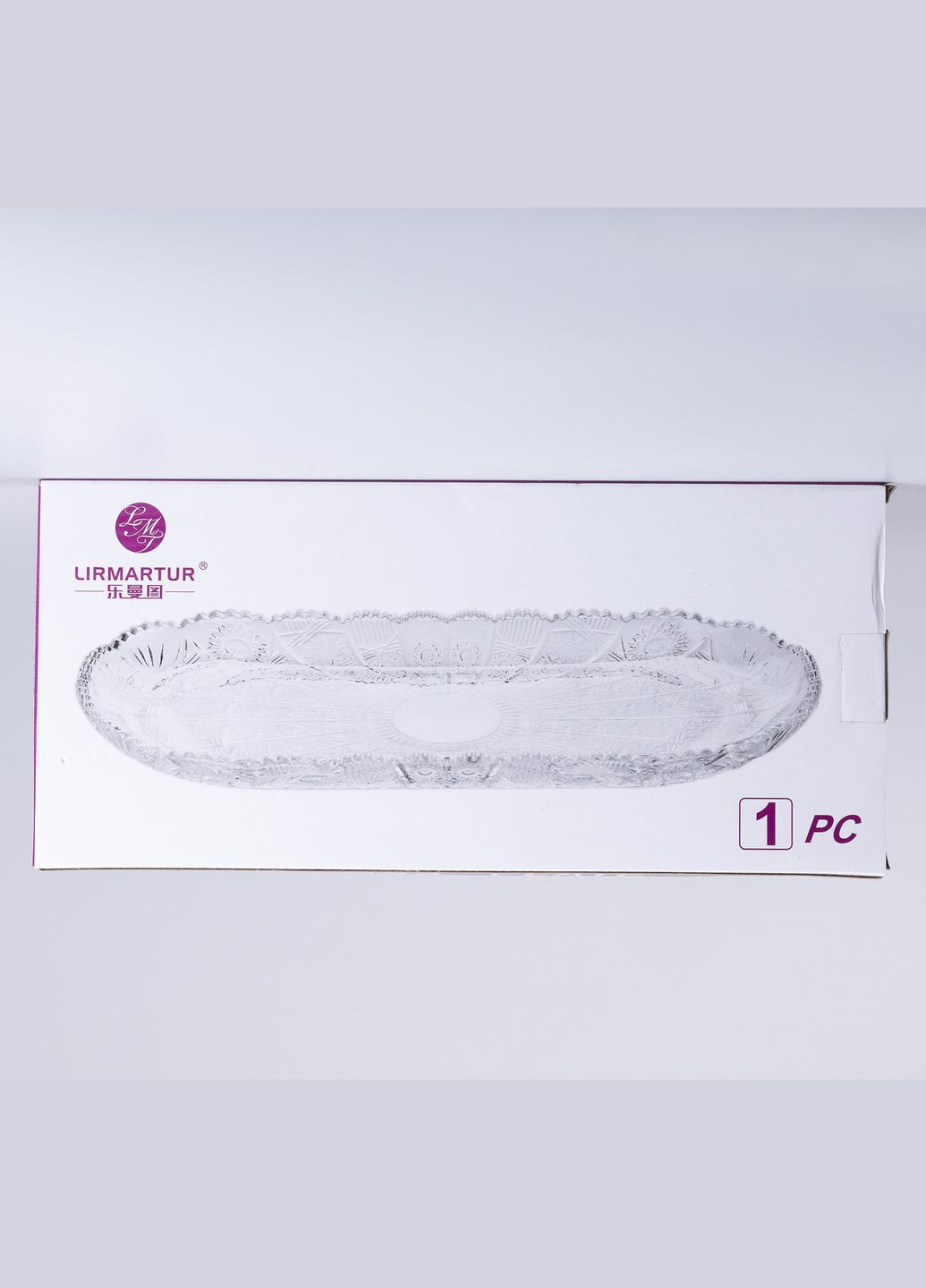 Сервірувальне блюдо для подачі закусок 33.5х15х2 см скляне овальне HP-YH-25 Yiwu (322654086)