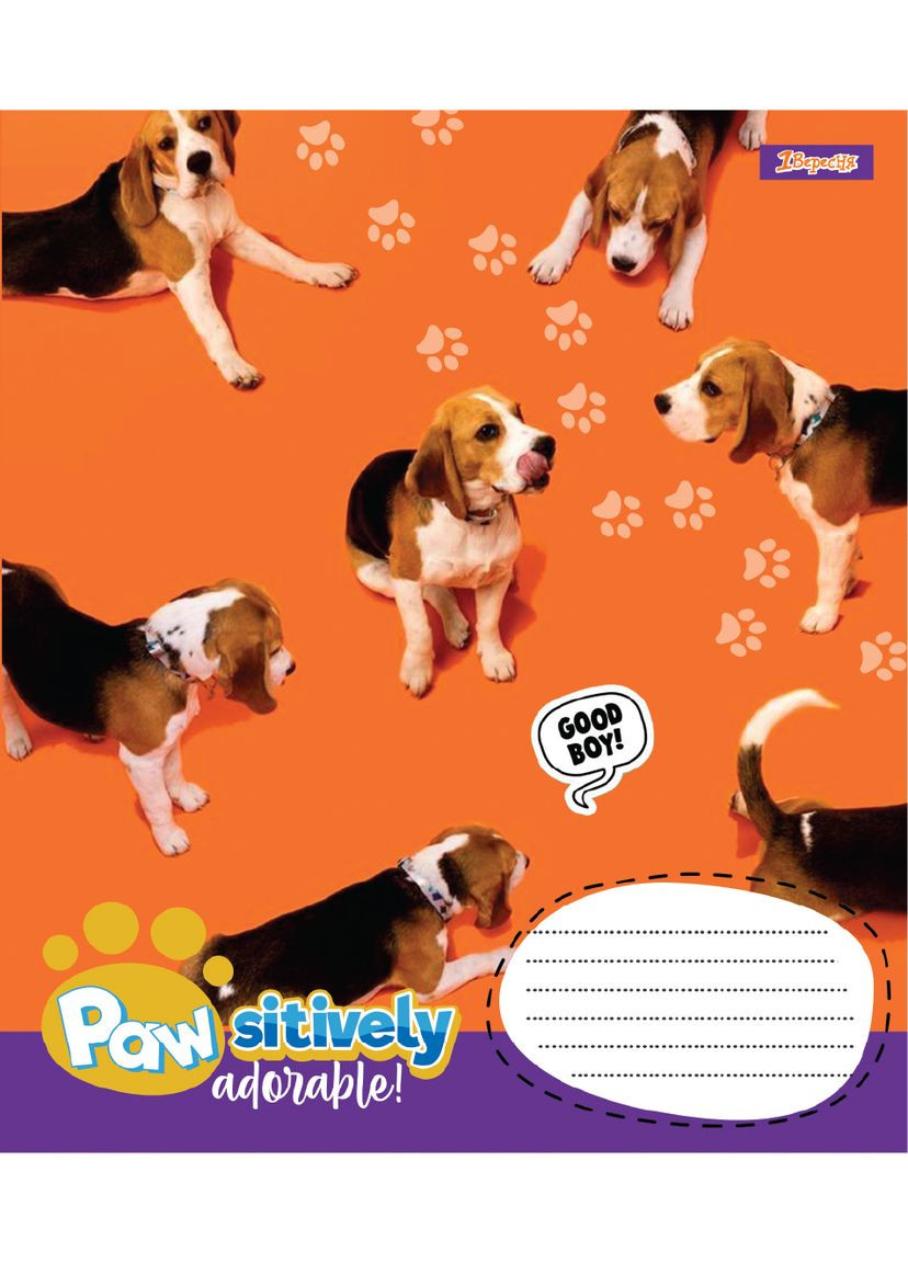 Набір зошитів шкільних 1Bересня А5/12 клітинка Pawsitively 25 шт (768235) 1 Вересня (352167301)