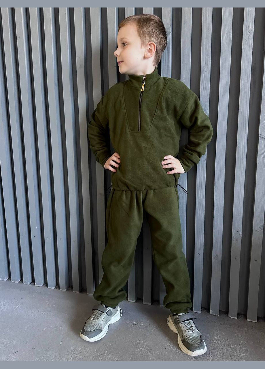 Оливковый (хаки) зимний детский термо костюм на осень/зиму Adelante